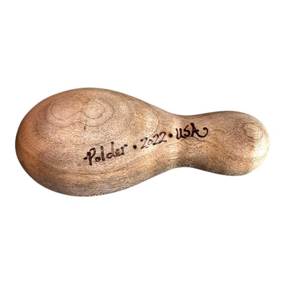 Handcrafted Polder Wooden Ladle & Scoop Set Slotted Hand Carved Kitchen Utensils - Picture 10 of 10